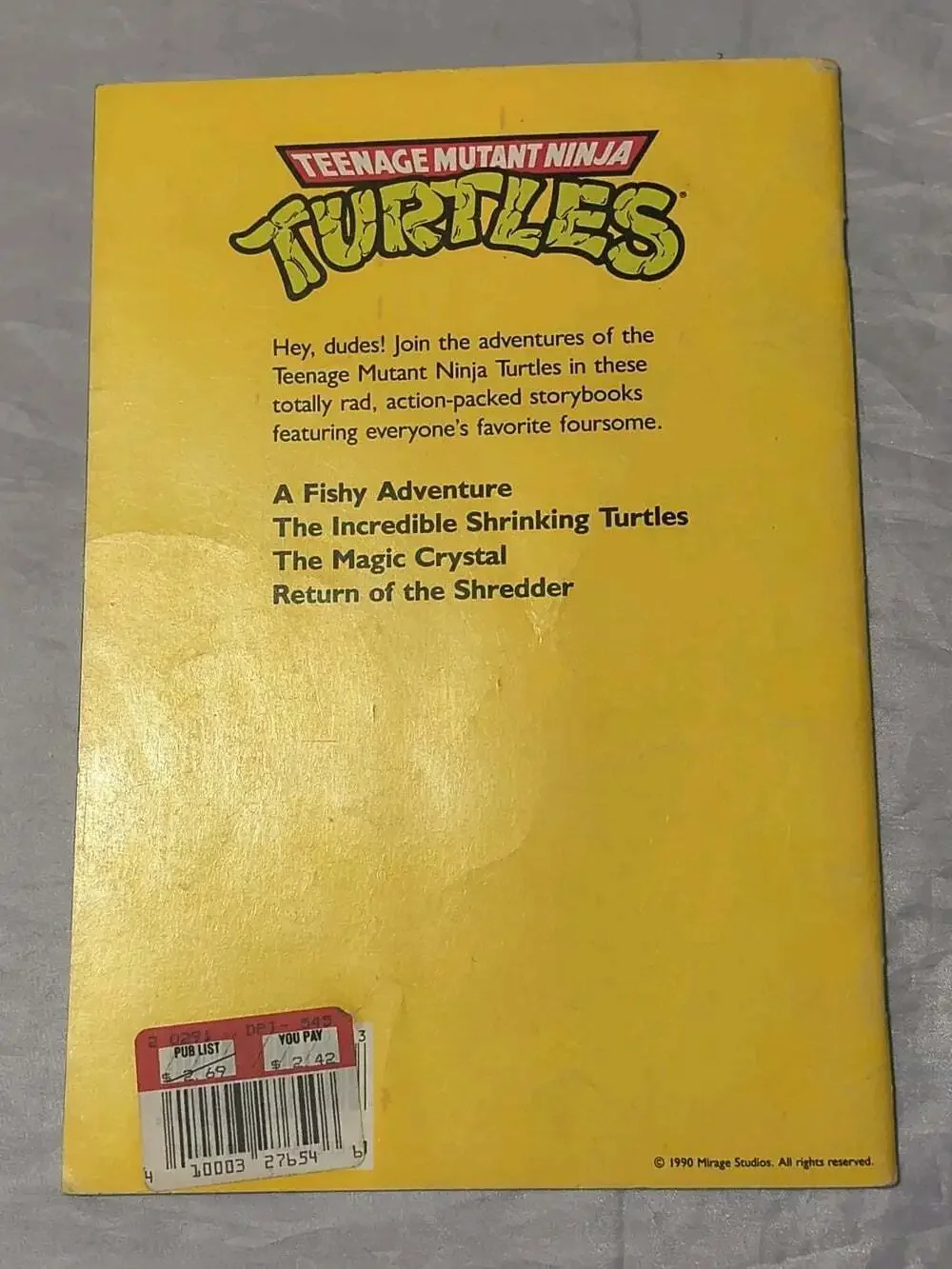 Teenage Mutant Ninja Turtles A Fishy Adventure PB 1990 Random House Illus